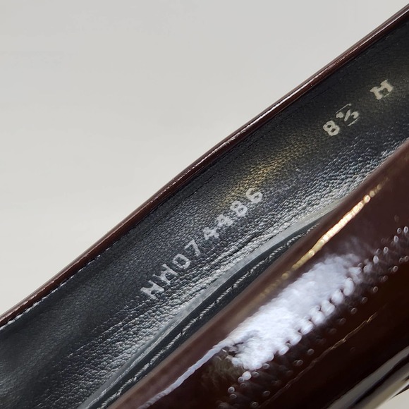 Stuart Weitzman Brown Ombre Patent Leather Peep Toe Pumps Heels Womens 8.5 M - Picture 5 of 11